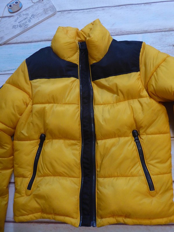 Superdry Code Jacke Puffer Jacke gelb schwarz Gr. S