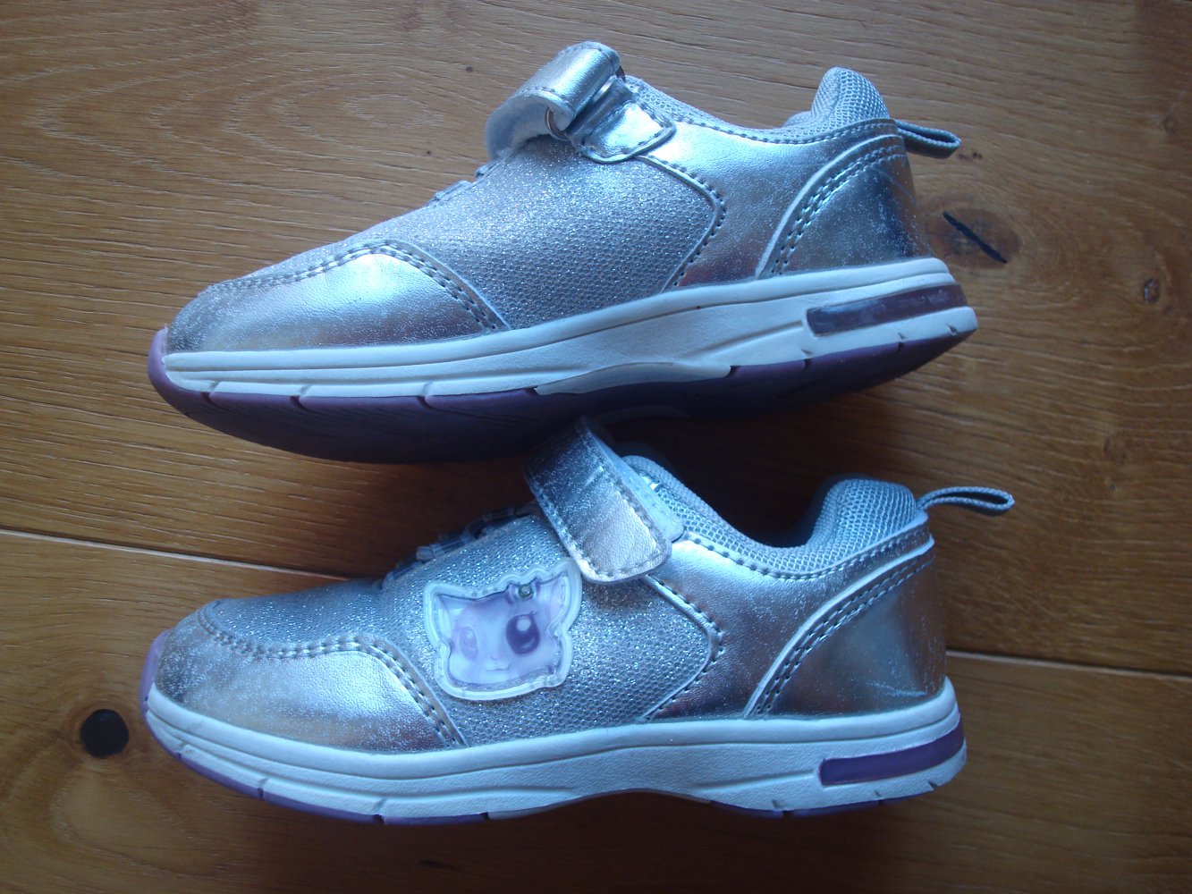 Schuhe, Halbschuhe, Blinkeschuhe in Silber