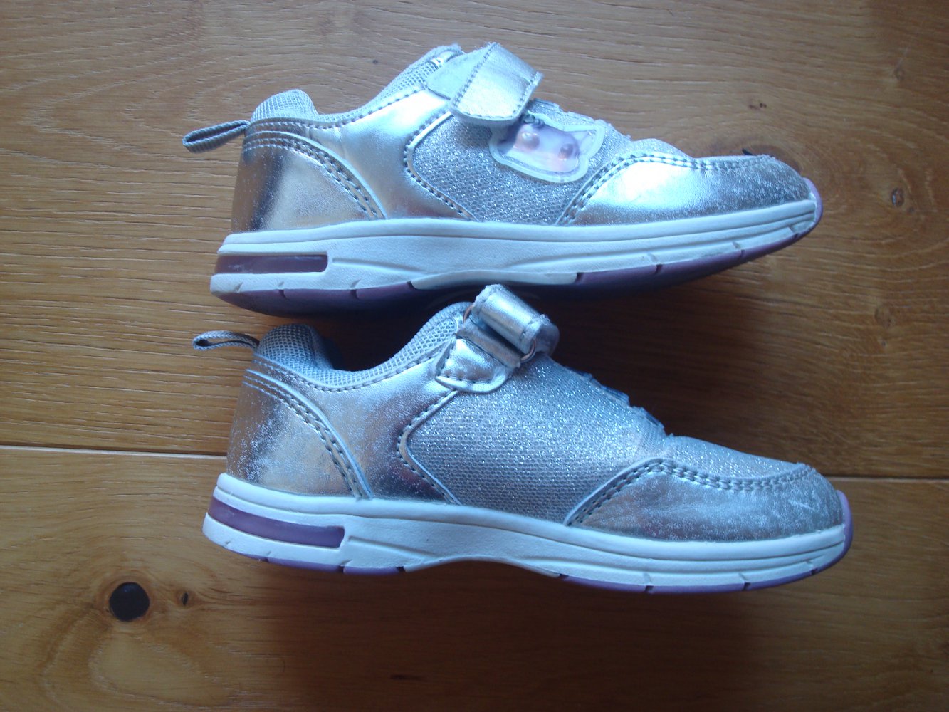 Schuhe, Halbschuhe, Blinkeschuhe in Silber