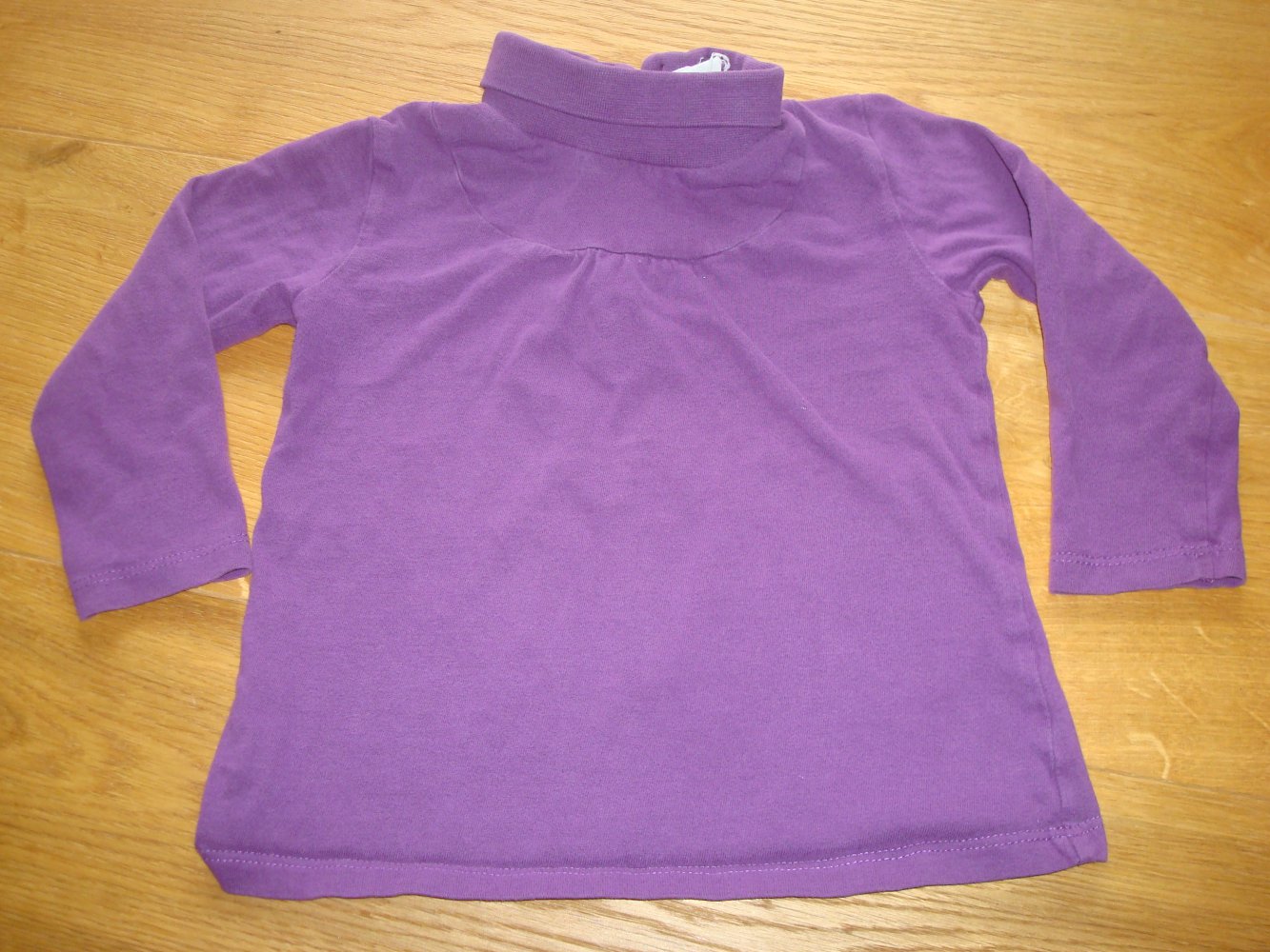 Langarmshirt, Shirt, Rollkragenshirt, Rollkragen in Lila Gr. 80/86