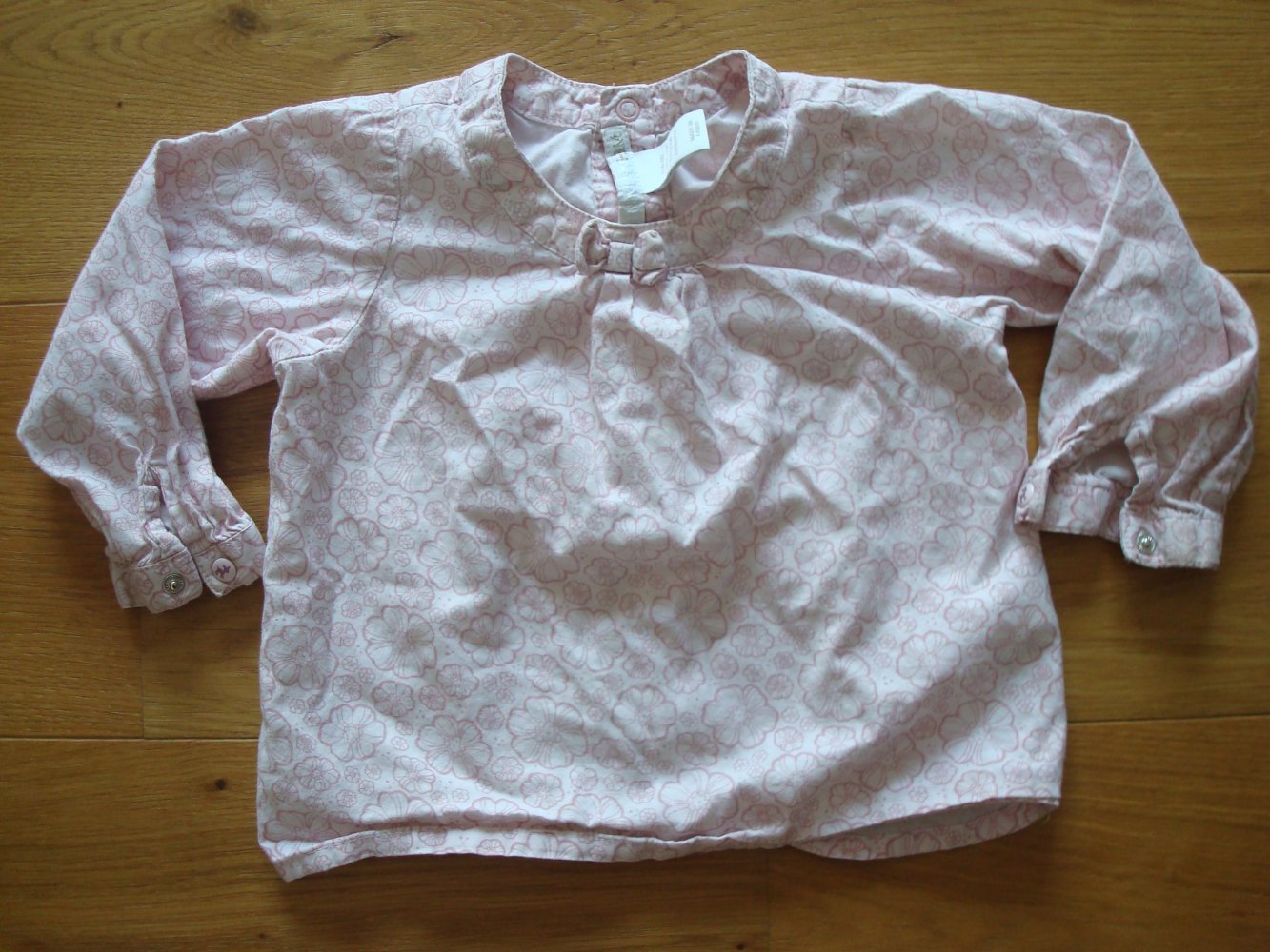 Bluse lang, Langarmbluse mit Blumendruck Gr. 80