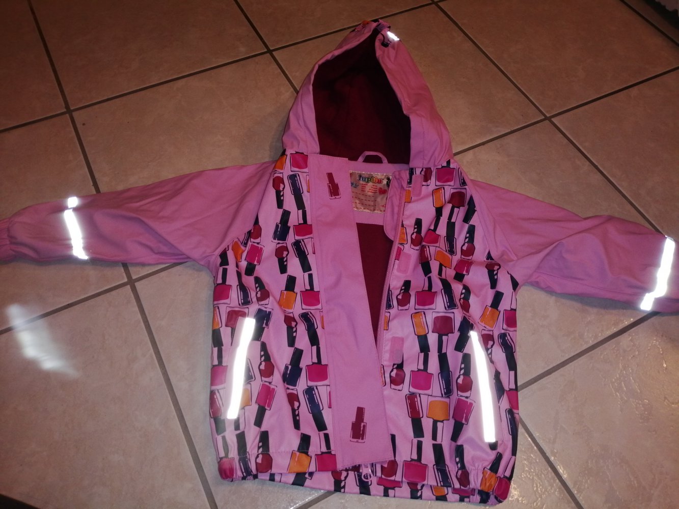 Matsch- und Buddeljacke Mädchen, mit Reflektoren, Fleece-Futter, wasserdicht Gr 98/104