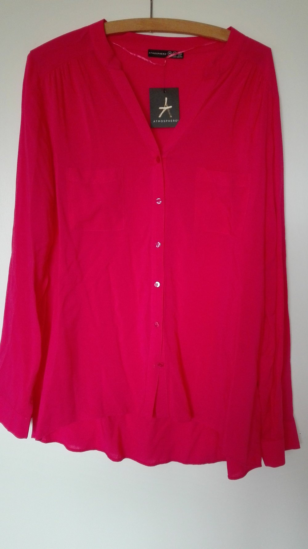 Neu - Primark: pinke Langarmbluse Gr. 40
