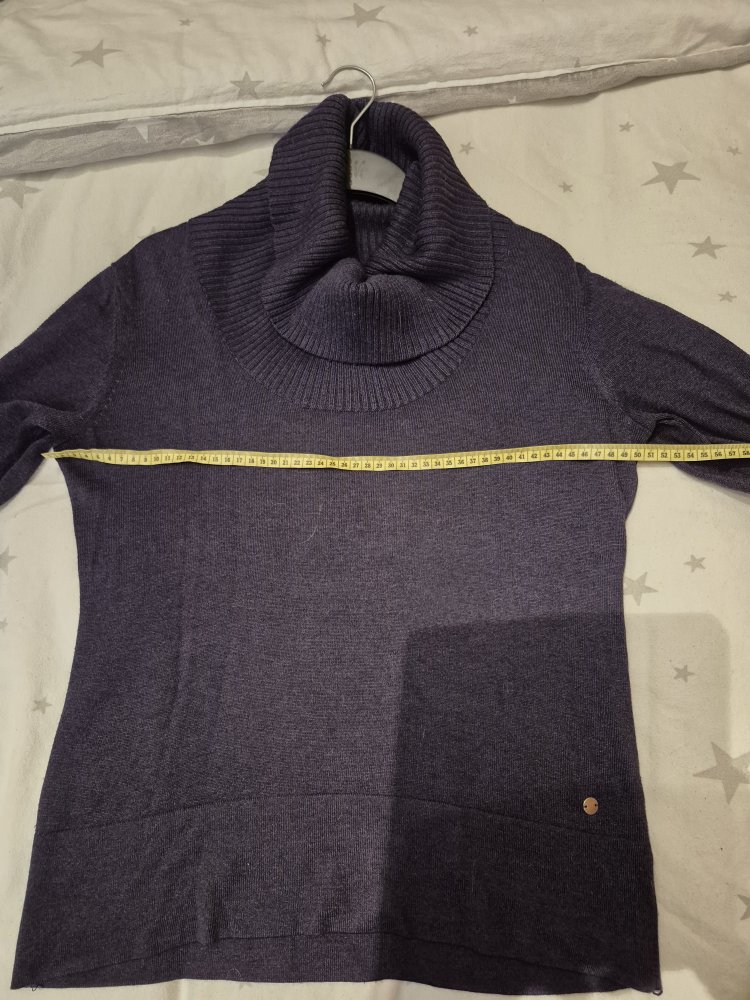 Esprit: dunkelblau, leicht schimmernder Feinstrickpullover Gr. L
