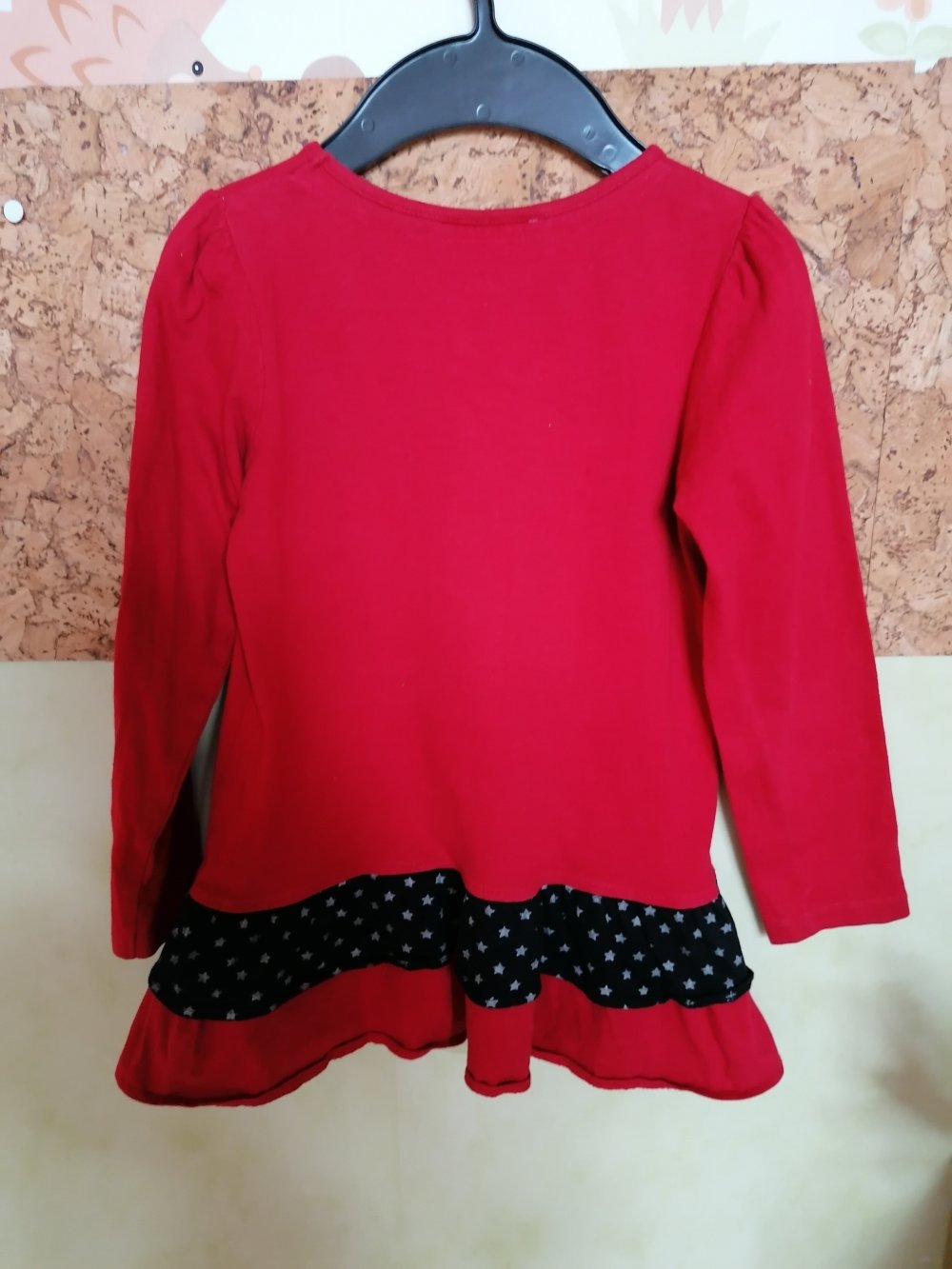 Rote Jersey Tunika mit Sternchen und Zirkusmotiv Gr. 116