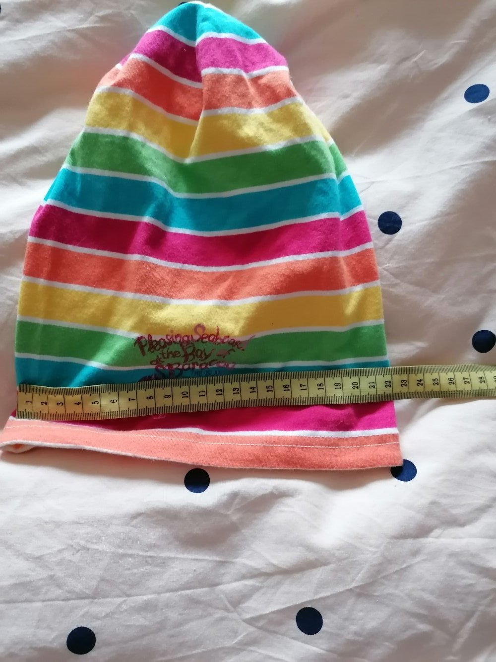 Döll: kunterbunte Beenie-Mütze KU 53cm