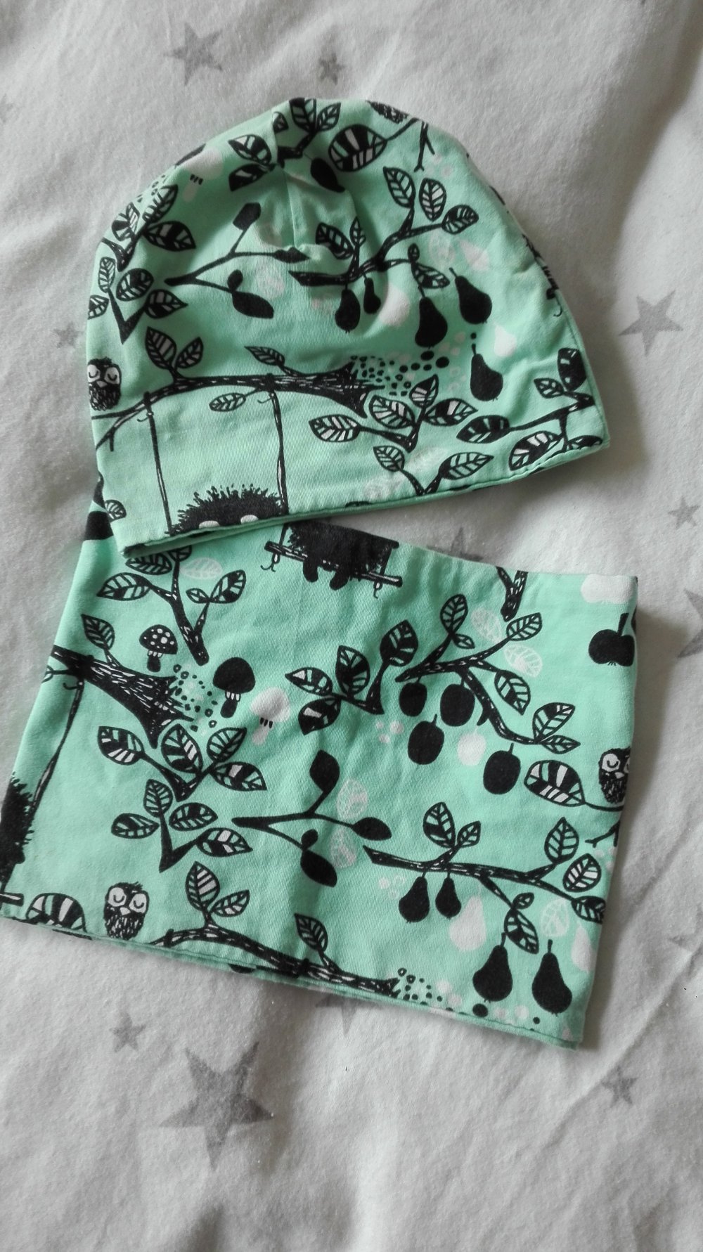 Set Wende-Mütze und Schal - handmade