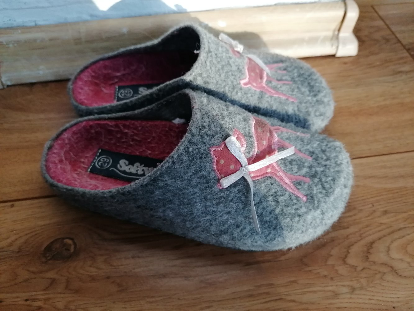 Softwaves: Graue Hausschuhe Mädchen Gr. 29