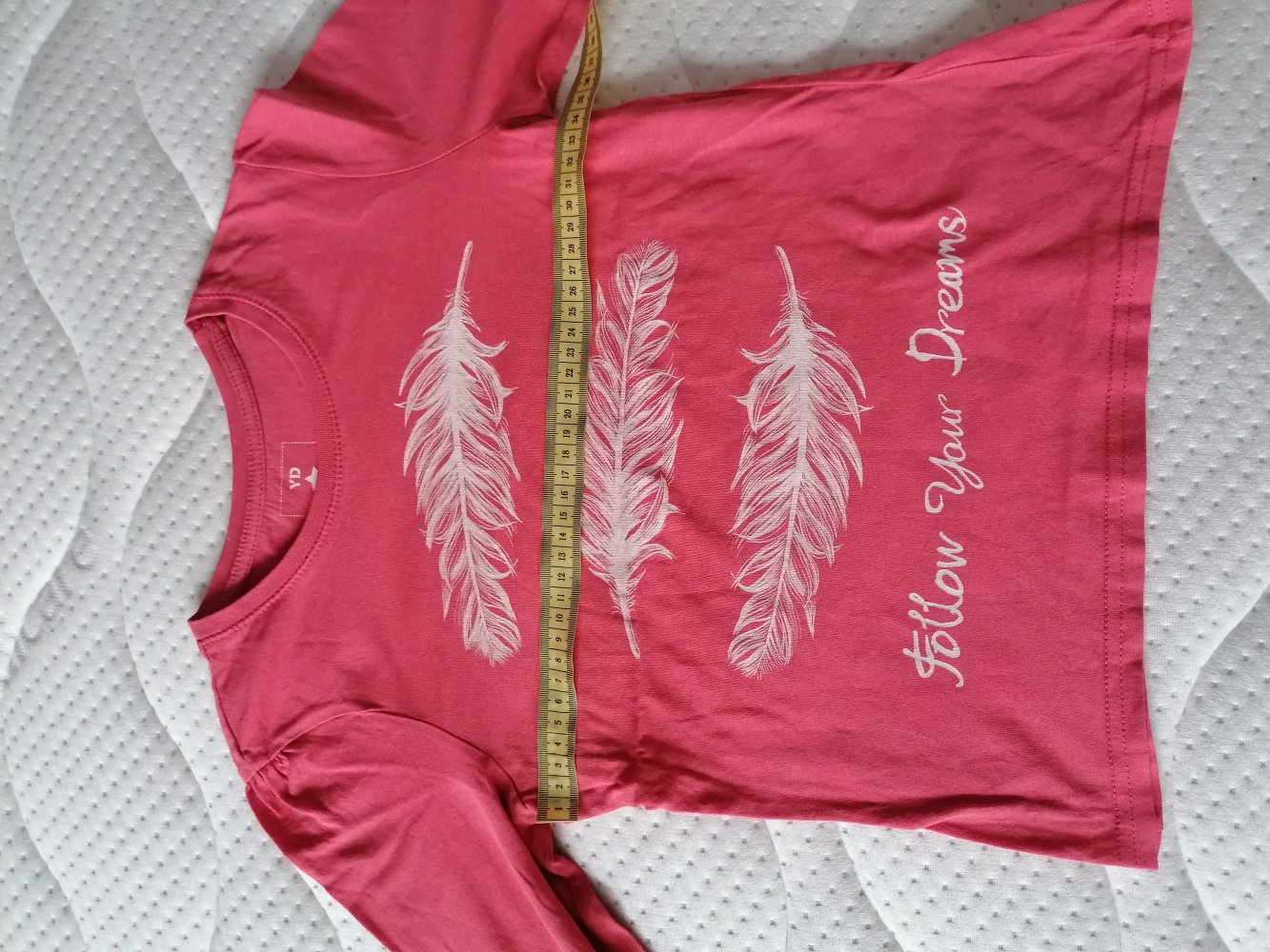 Young Dimension: roséfarbenes Langamrshirt mit Federn Gr. 134