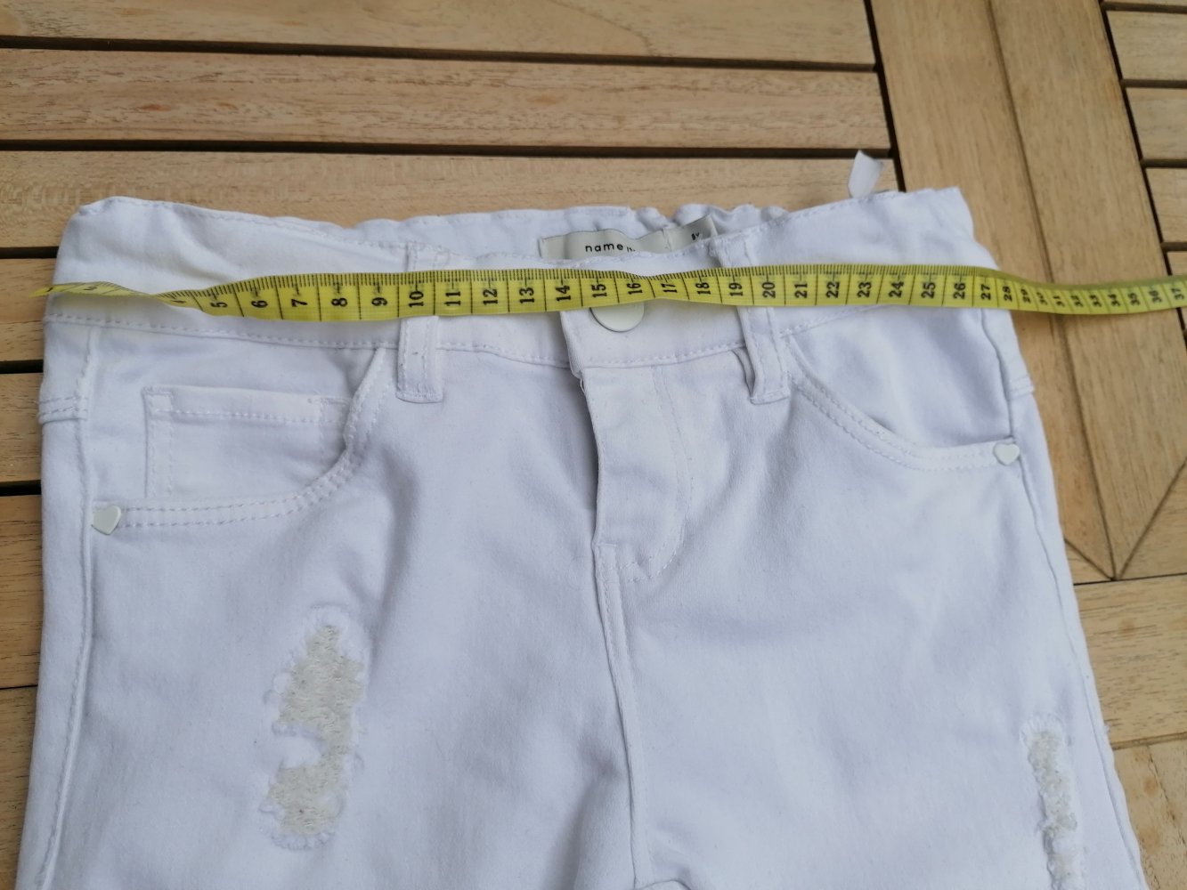 Name it: weiße Skinny Jeans mit tollen Details Gr. 134