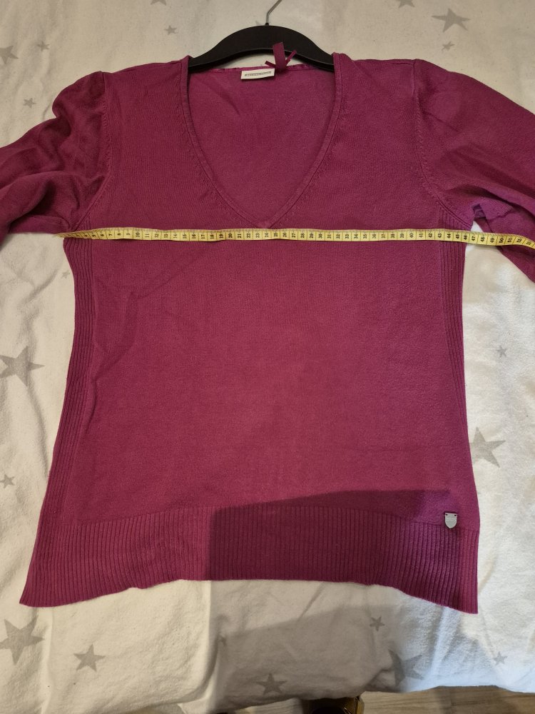Street One: pinker Feinstrickpullover mit V-Ausschnitt Gr. 40/42