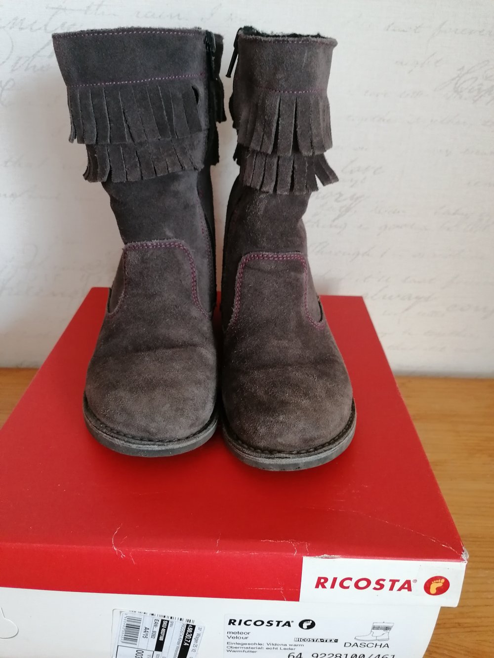 Ricosta: tolle Velourslederstiefel Gr. 33