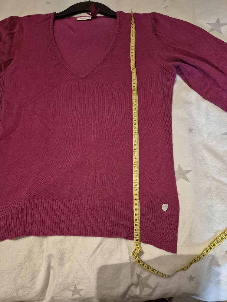 Street One: pinker Feinstrickpullover mit V-Ausschnitt Gr. 40/42