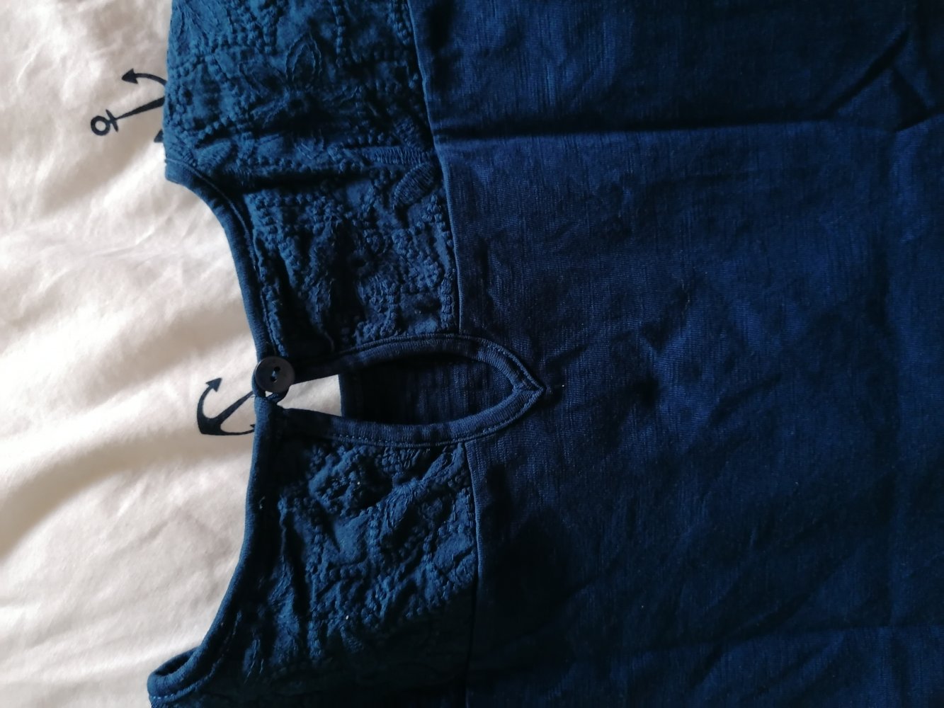 Tom Tailor: dunkelblaue Tunika mit Lochstickerei Gr. 128/134