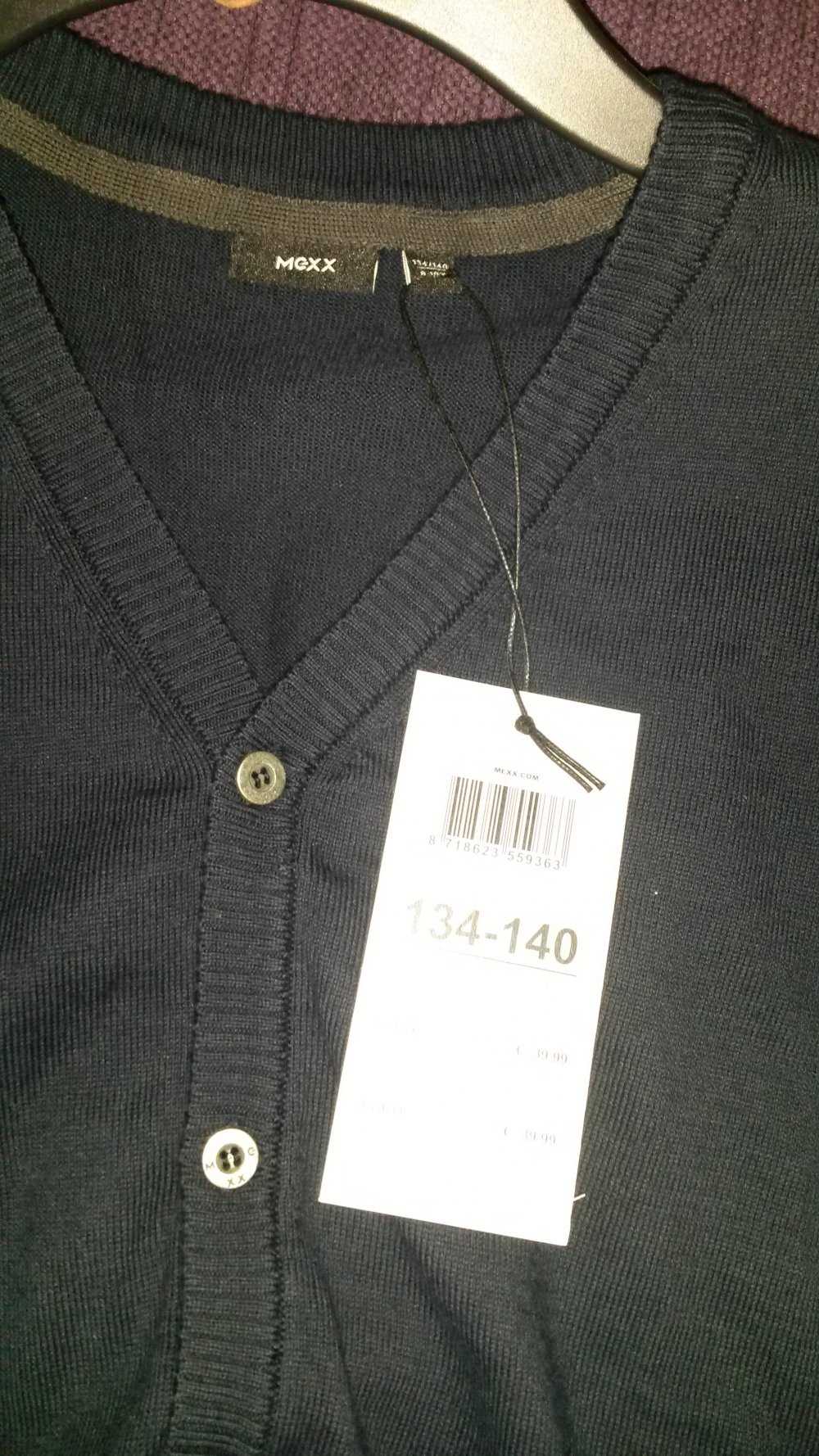 Mexx - schwarze feine Strickjacke Gr. 134/140