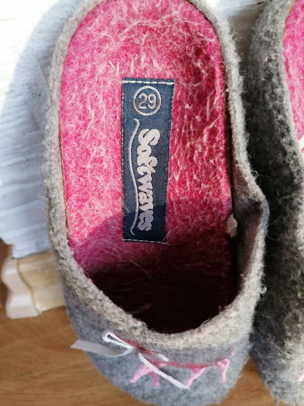 Softwaves: Graue Hausschuhe Mädchen Gr. 29