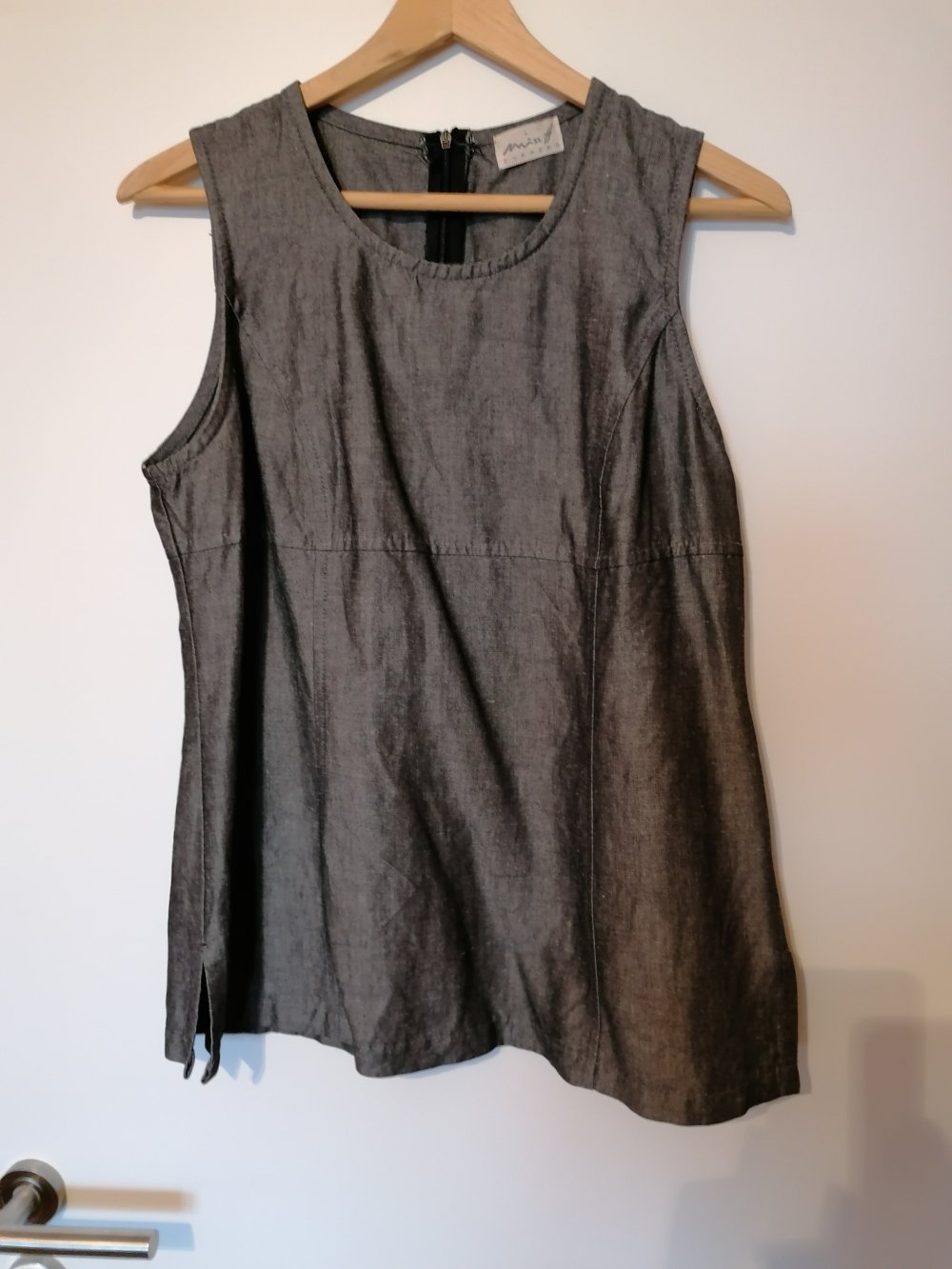 Miss H: graues Top aus Leinenmix Gr. L