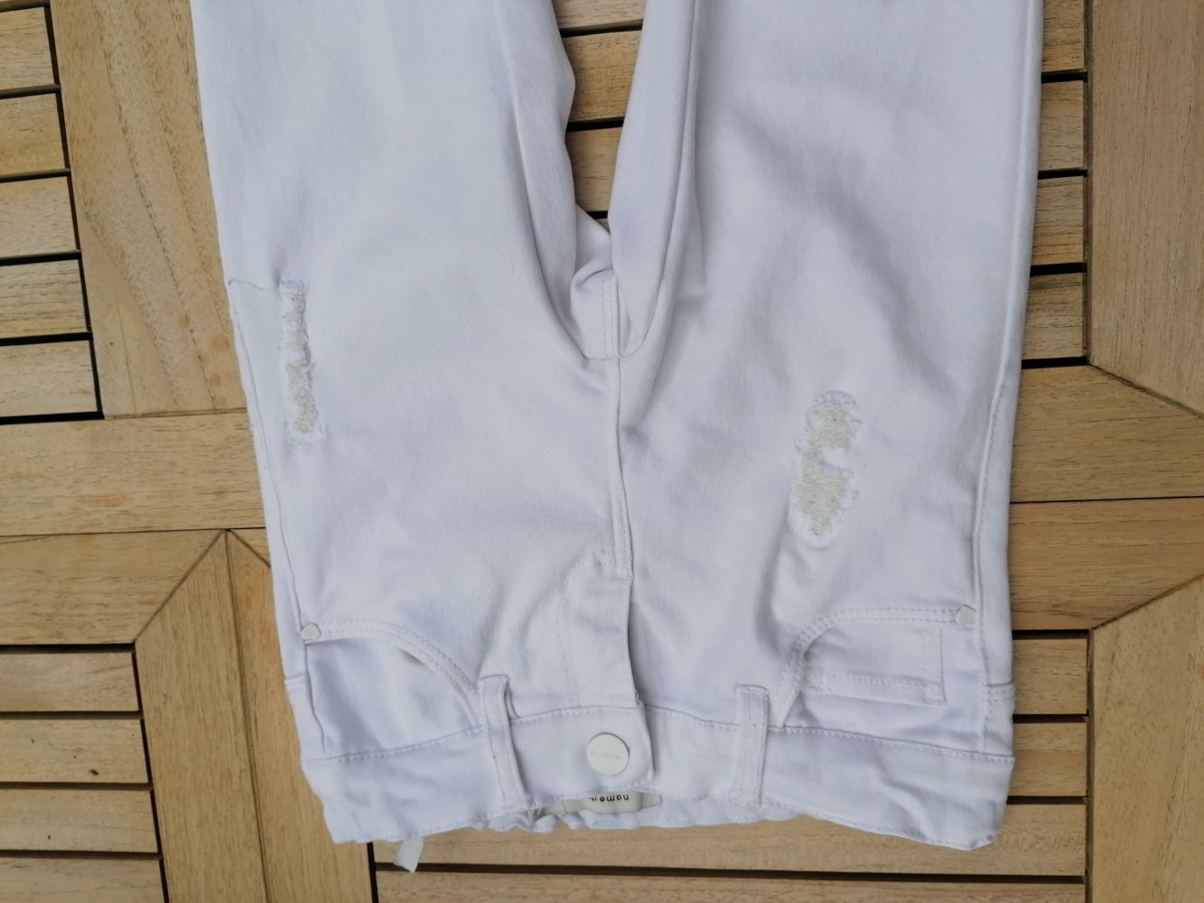 Name it: weiße Skinny Jeans mit tollen Details Gr. 134