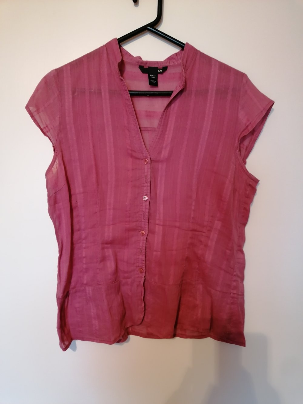 H&M: pinke ärmellose Bluse Gr. 42
