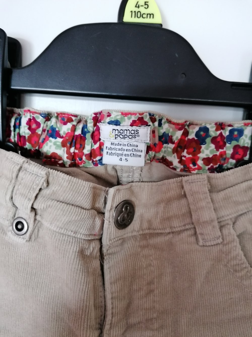 Mamas & Papas: beige Feincordhose Gr. 110 