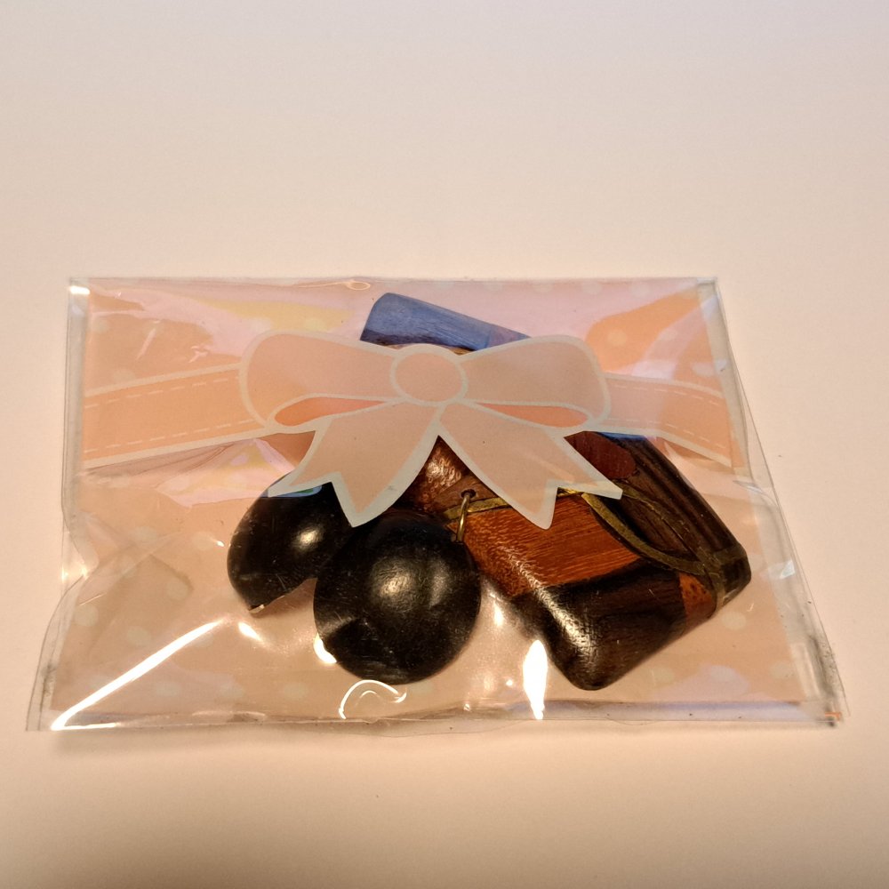 Ohrclips Holz Brauntöne NEU Vintage Ohrringe Modeschmuck