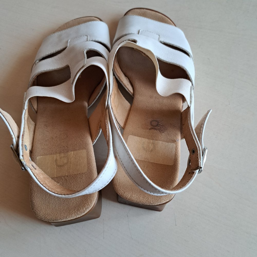 GABOR Sandalen Leder weiß stretch Gr. 6 / 39 kaum getragen