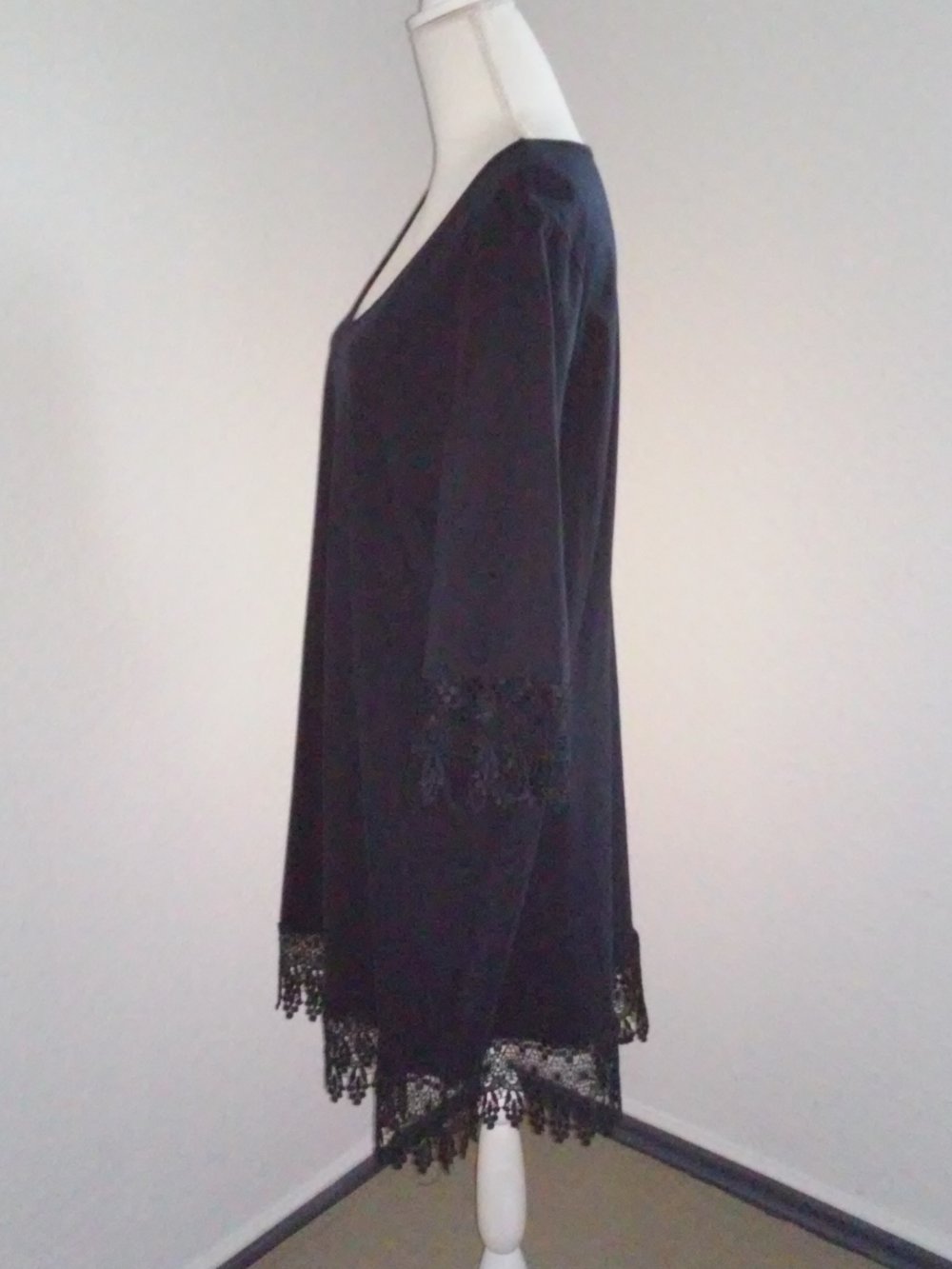 Neu! Zizzi Kleid Baumwolle/Spitze dreiviertel Arm