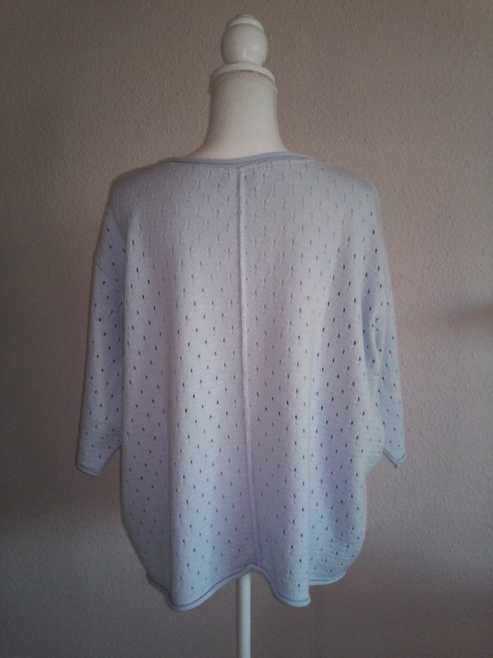Marken Tunika leger hochwertig Pulli Pullover (Merino Wolle/Softacryl) hellblau