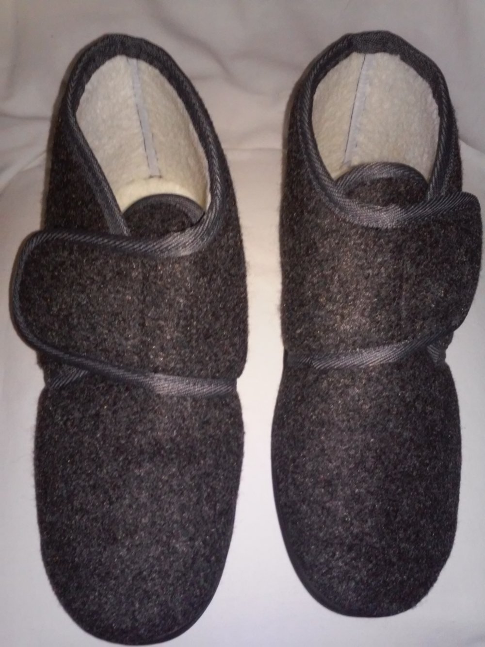 Hausschuhe Herren Winter Filzpantoffeln Klettverschluss Diabetiker 