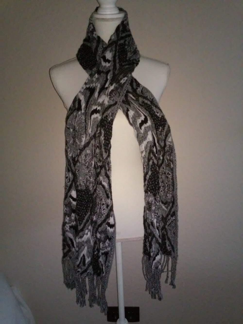 Schultertuch Schal Scarf Stola - Fransen 