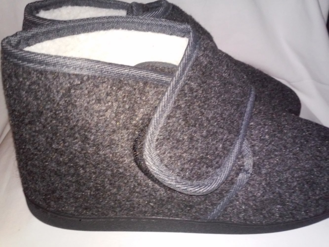 Hausschuhe Herren Winter Filzpantoffeln Klettverschluss Diabetiker 