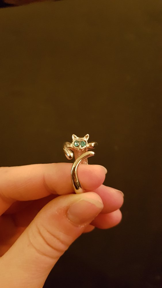 Katzen Ring Türkis Blaue Augen