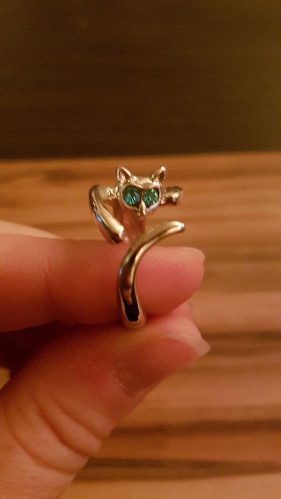 Katzen Ring Türkis Blaue Augen