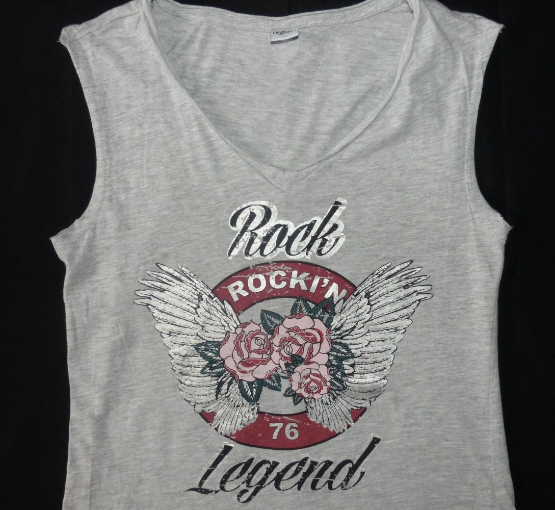 Damen T-Shirt Tank Top Gr. XS Up2Fashion Rock Legend Rocki'n 76 Tanktop Shirt