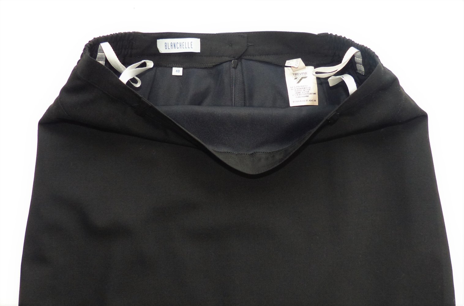 Damen Rock Businessrock Gr. 40 / M von Blanchelle / Trevira schwarz mit Schurwolle sehr guter Zustand