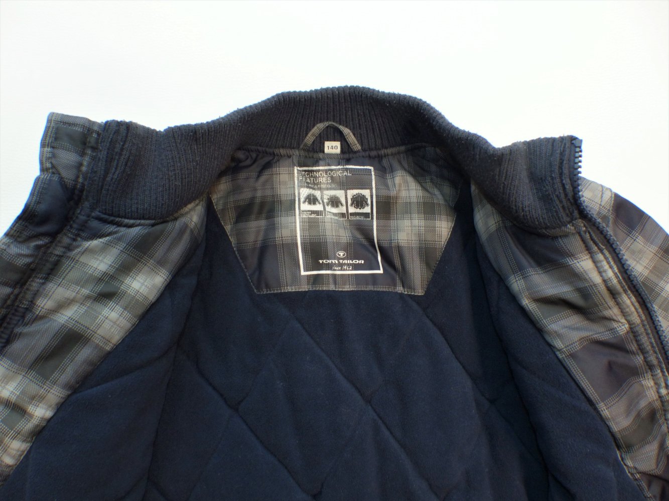 Jungen Kinder Jacke gefütterte Winterjacke Tom Tailor Gr. 140 Windbreaker Blouson High School Steppjacke