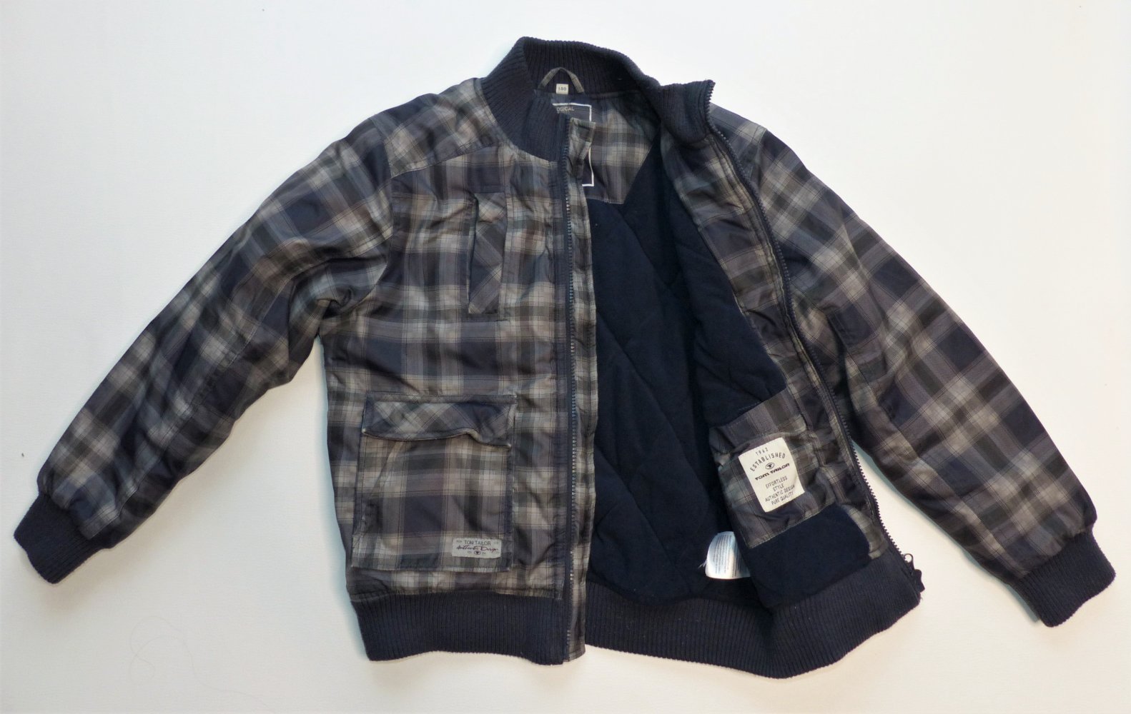 Jungen Kinder Jacke gefütterte Winterjacke Tom Tailor Gr. 140 Windbreaker Blouson High School Steppjacke