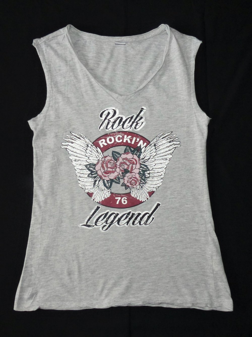 Damen T-Shirt Tank Top Gr. XS Up2Fashion Rock Legend Rocki'n 76 Tanktop Shirt