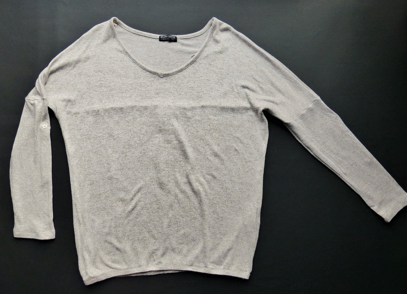 Damen Oberteil Shirt von Blind Date Gr. 34 / XS Longshirt Übergagnsshirt Übergangspulli Pulli Longsleeve Strickpulli