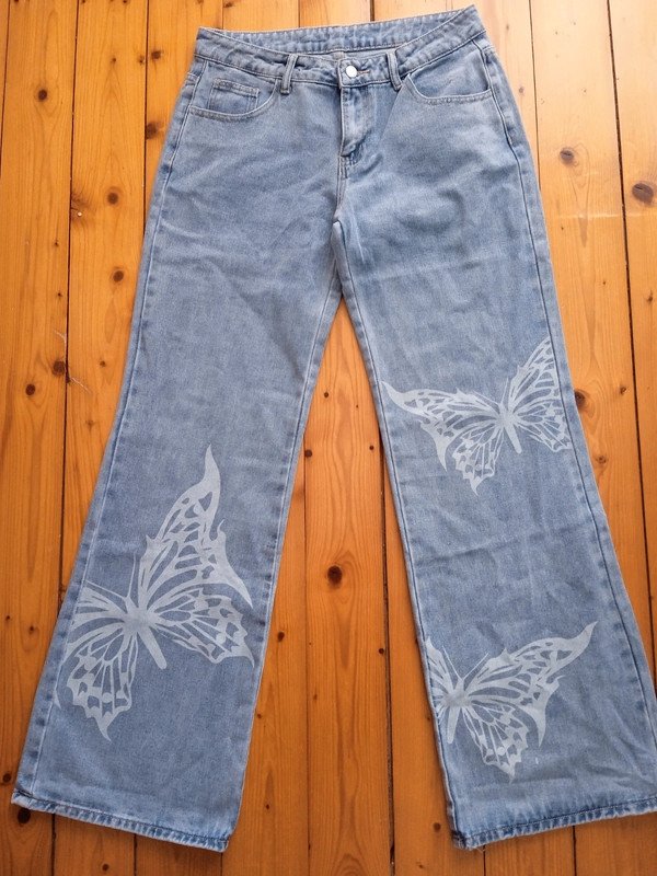 Jeans mit weitem Bein/Schmetterling/gr.29 Neu
