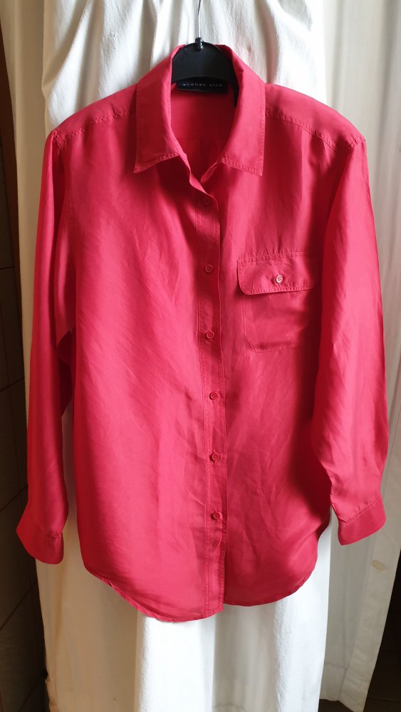 Feuerrote Seidenbluse Gr M, 42, 44