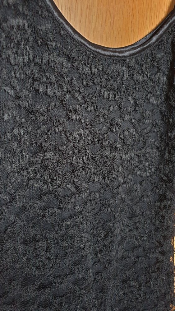 schwarzes Trägerkleid mit Spitze  Gr L