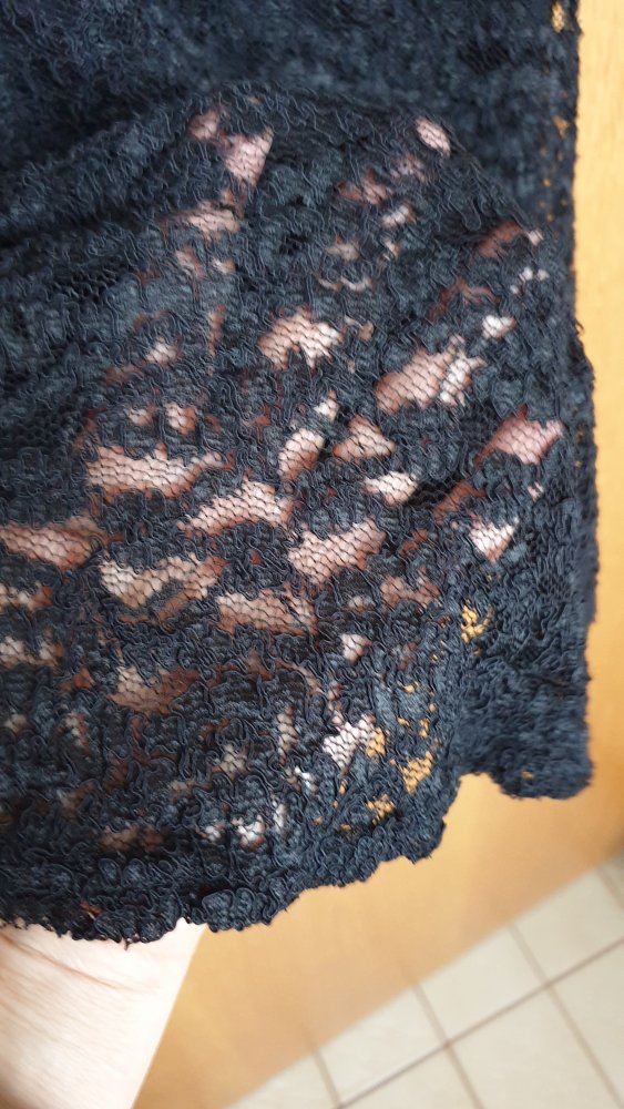 schwarzes Trägerkleid mit Spitze  Gr L
