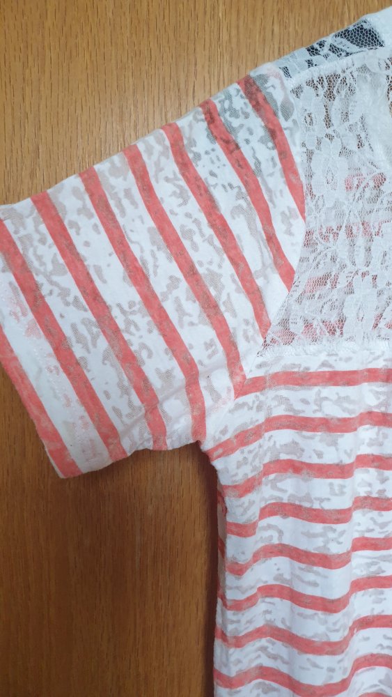 Rot weiß gestreiftes T Shirt von Orsay, Gr S