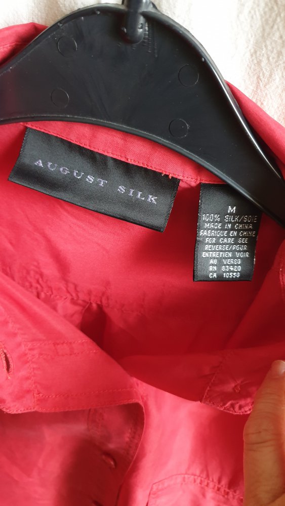 Feuerrote Seidenbluse Gr M, 42, 44