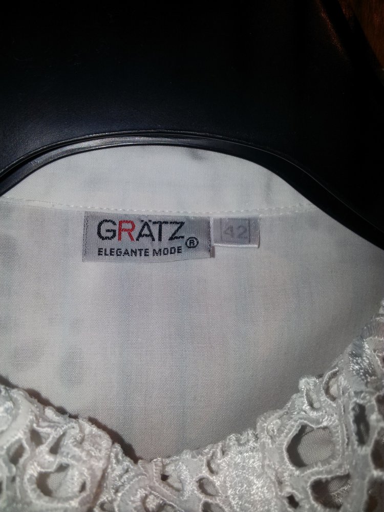 Festliche Bluse, Trachten, Gr. 42 mit Spitze von Grätz