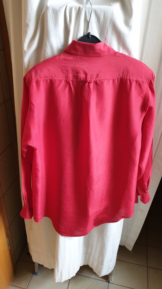 Feuerrote Seidenbluse Gr M, 42, 44