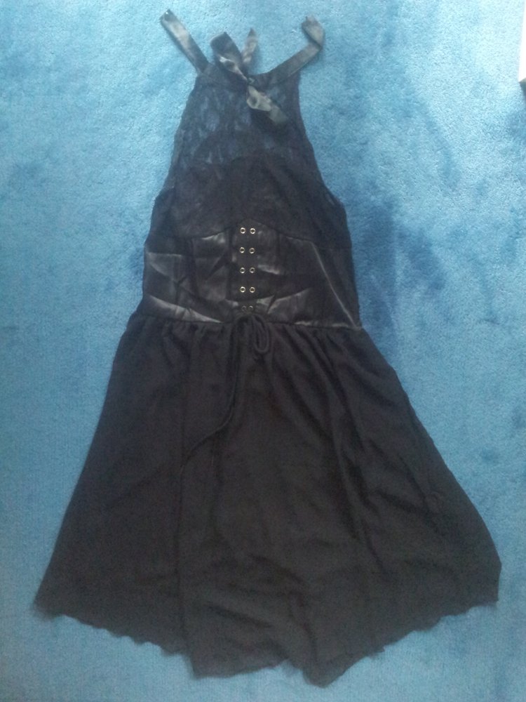  Kleid schwarz Gothik transparent Gr. 46/48 NEU