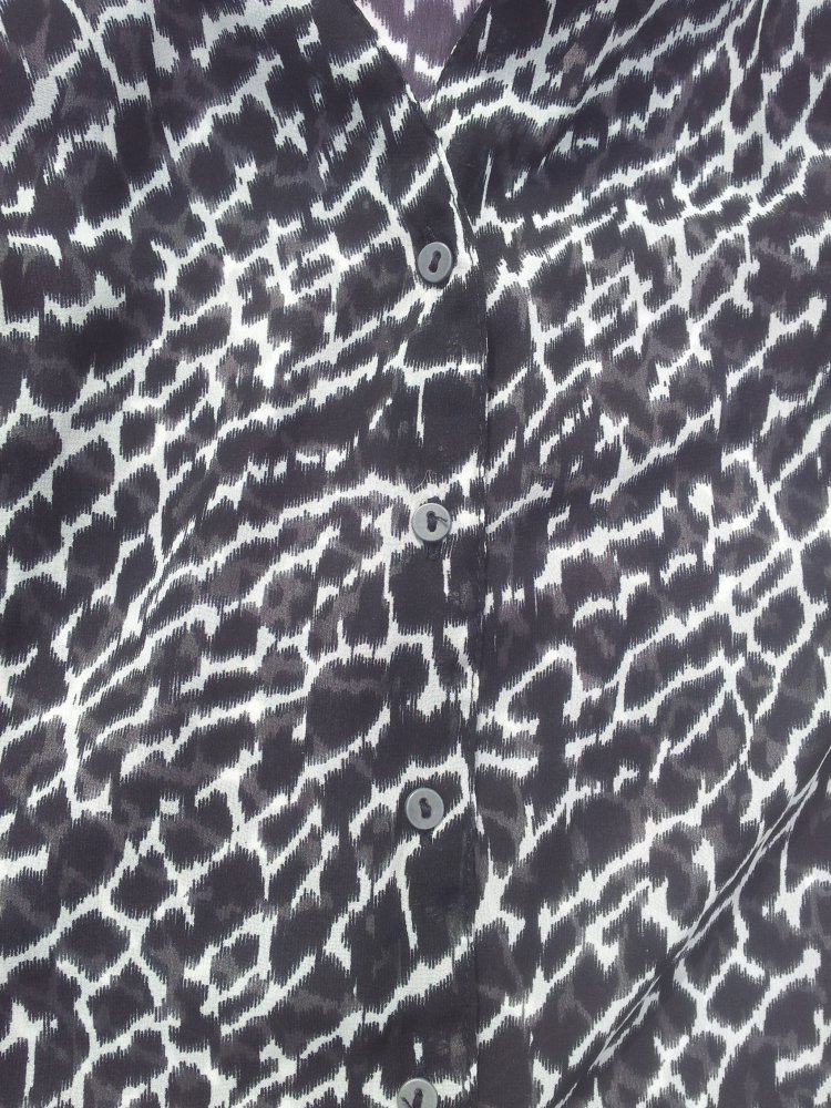Bluse Leopard schwarz weiß Only Gr. 40 transparent 