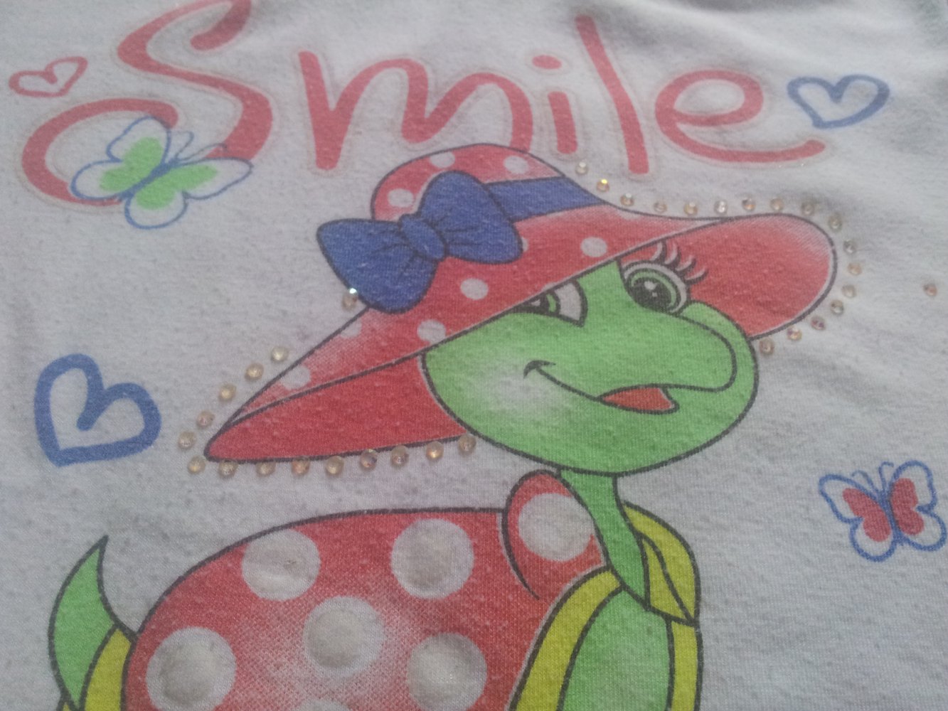 Kleid weiß rot bunt Schildkröte mit Hut Gr. 86/92